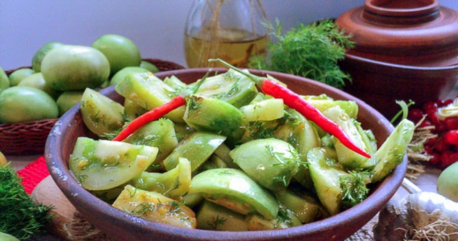 Салат из зеленых помидор на зиму - вкусные рецепты оригинальной домашней консервации