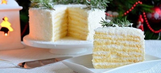 Белые коржи для торта «Рафаэлло»