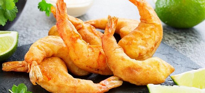 креветки жареные с чесноком в кляре