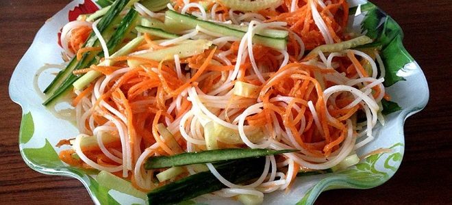 Салат с фунчозой - рецепт с овощами