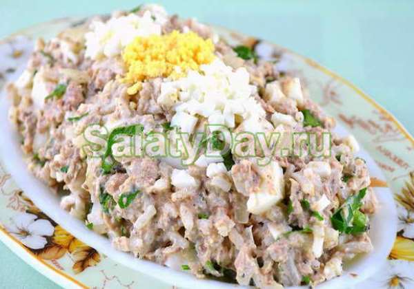 Рыбный салат с рисом