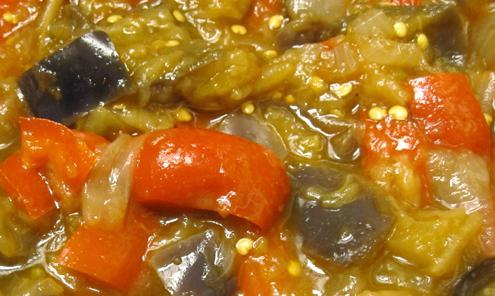 баклажаны тушеные с овощами калорийность