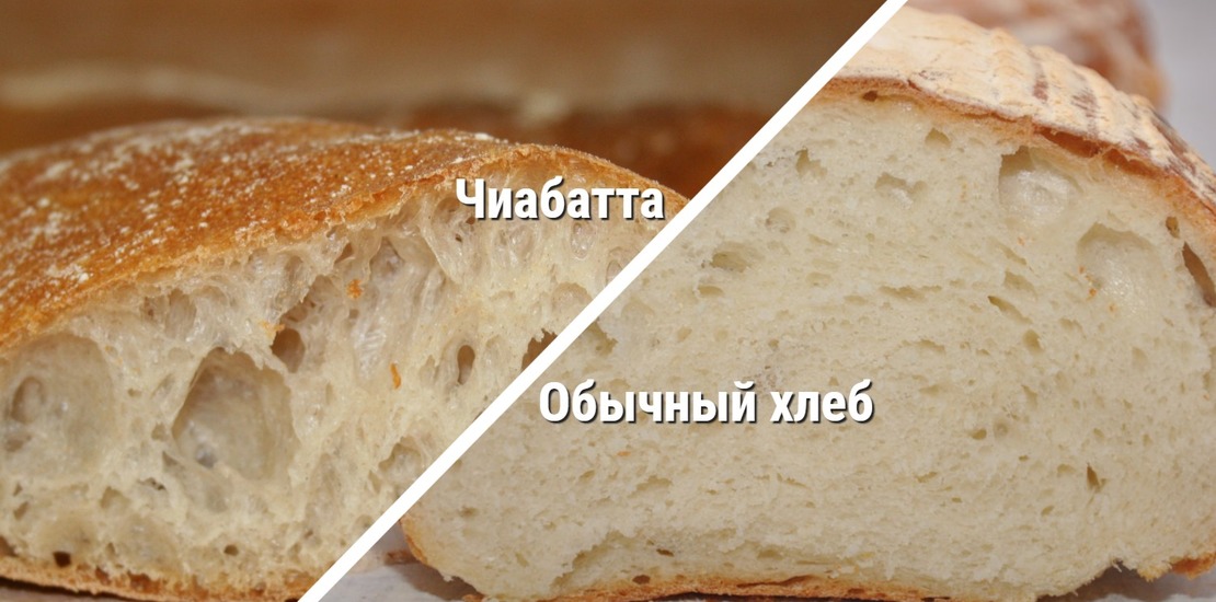 чиабатта и пшеничный хлеб