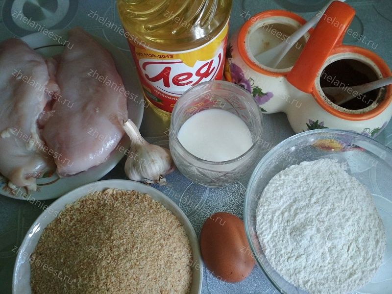 Домашние куриные наггетсы на сковороде - ингредиенты
